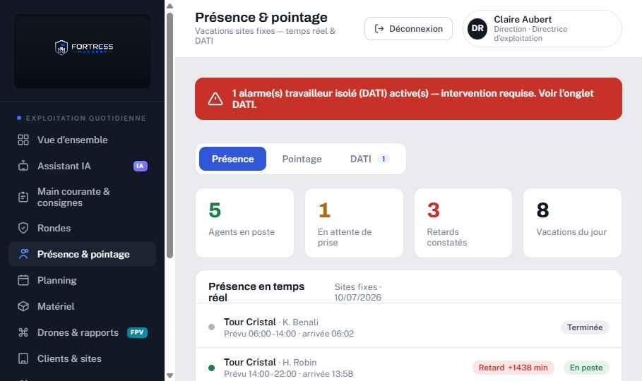 Présence et pointage